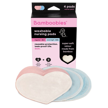 Box of reusable Nursing Pads, 2 regular nursing pads and 2 overnight nursing pads